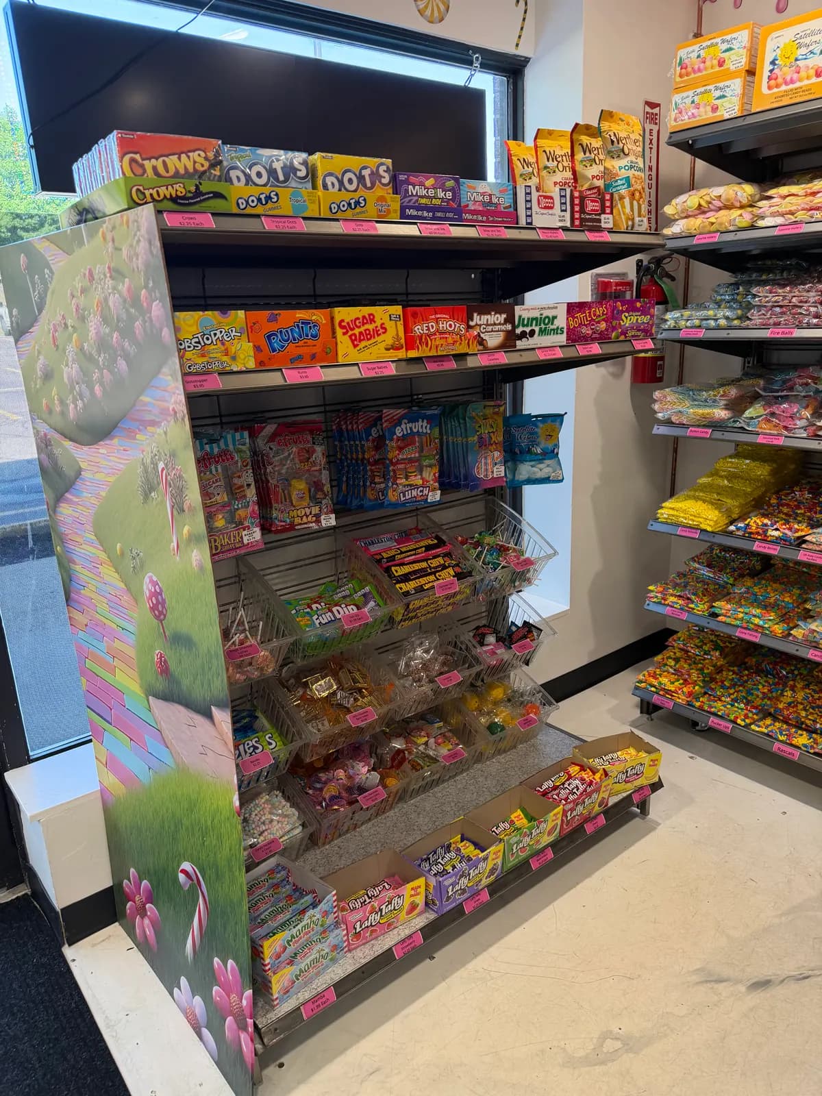 Aisle of nostalgic retro candies